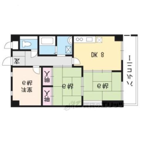 サンシャイン梅津(3LDK/3階)の間取り写真