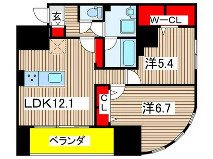 レジデンス ホクサイ(2LDK/7階)の間取り写真