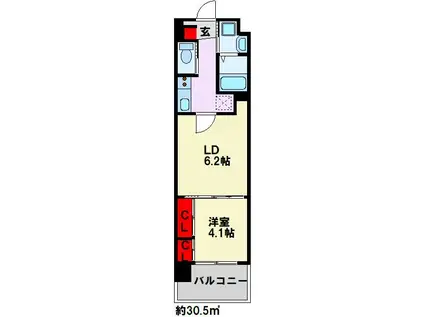 コンダクトレジデンスFUTAJIMA(1LDK/3階)の間取り写真