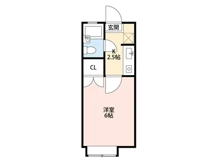 松野ハイツII(1K/2階)の間取り写真