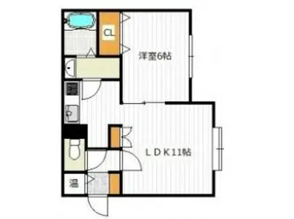 ベルヴィラージュ(1LDK/2階)の間取り写真