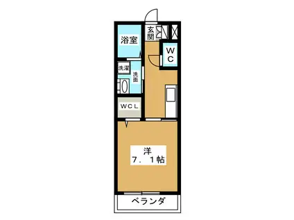 ドルチェ磐田二之宮(1K/1階)の間取り写真