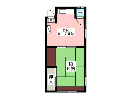 あさひ荘(1DK/2階)の間取り写真