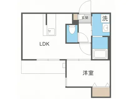 五十川デザイナーズアパート A棟(1LDK/2階)の間取り写真
