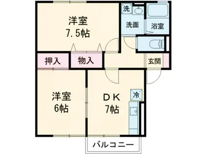 セジュール太賀(2DK/2階)の間取り写真