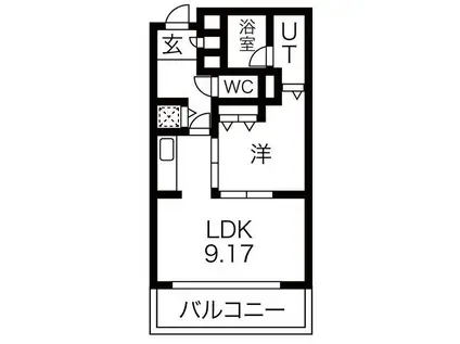 コアプリシード(1LDK/4階)の間取り写真
