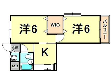 カーサ甲子園(2K/5階)の間取り写真