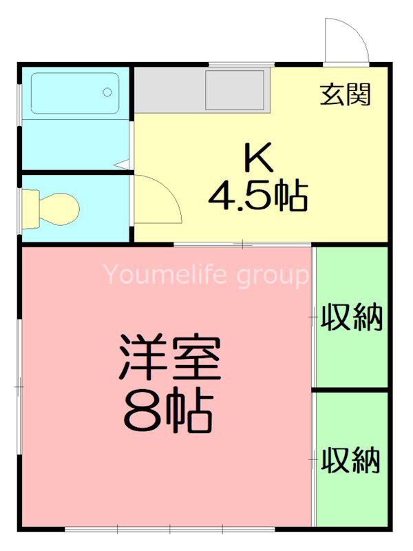 中ノ町荘 西棟(1K/2階)の間取り写真