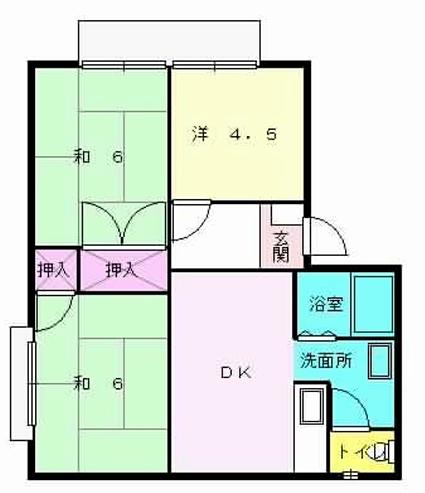 ハイツ二番館(3DK/2階)の間取り写真