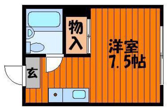 山下コーポ(ワンルーム/4階)の間取り写真