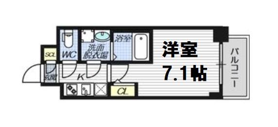 サムティ大阪GRAND イースト(1K/8階)の間取り写真