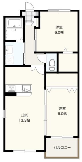 プレステージコオリナ(2LDK/1階)の間取り写真