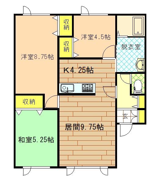 リファイン(3LDK/2階)の間取り写真