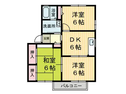ラフォーレいずみ野(3DK/1階)の間取り写真
