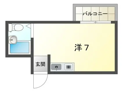 アメニティK(ワンルーム/1階)の間取り写真