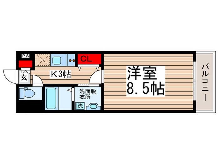 プランド-ル(1K/2階)の間取り写真