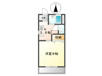 マリンパークハイツA(1K/1階)の間取り写真