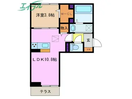 ノア・ルーナ(1LDK/1階)の間取り写真