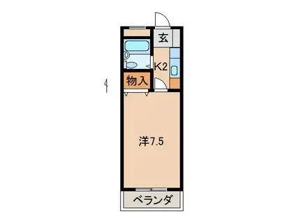 GLハイム(1K/3階)の間取り写真