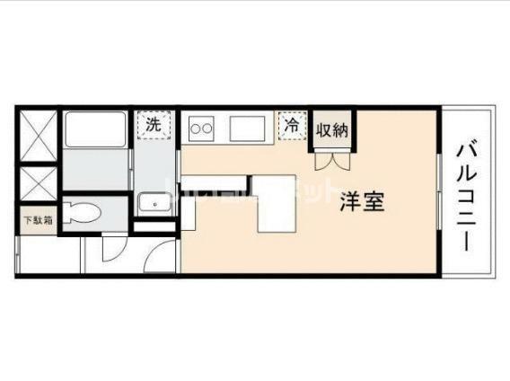 バーディII藤塚(ワンルーム/2階)の間取り写真
