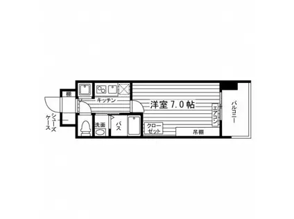 学生会館ロイヤル周船寺南(1K/7階)の間取り写真