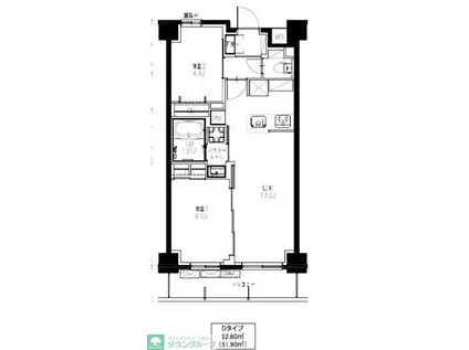 S-RESIDENCE東浦和AGUA(2LDK/4階)の間取り写真