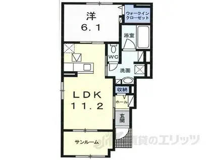 シェ モア(1LDK/1階)の間取り写真