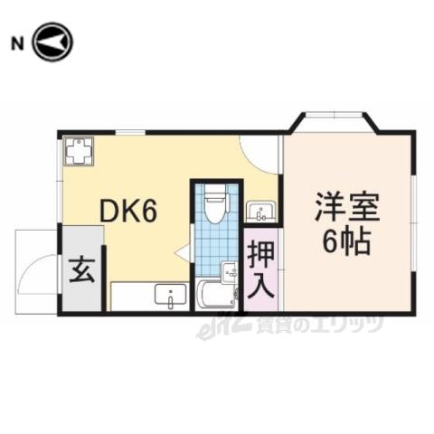 ドリームコーポK(1DK/1階)の間取り写真