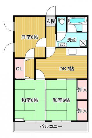 センチュリー寿(3DK/1階)の間取り写真