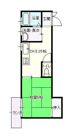 メゾンポラーノ(1DK/2階)の間取り写真