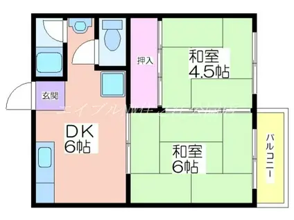 北島ハイツ(2DK/2階)の間取り写真