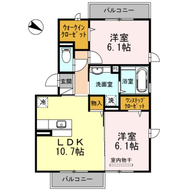 メゾン・コンフォール(2LDK/3階)の間取り写真