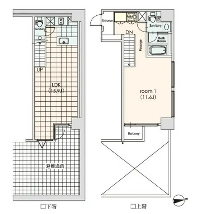 カスタリア芝公園 1階階 間取り