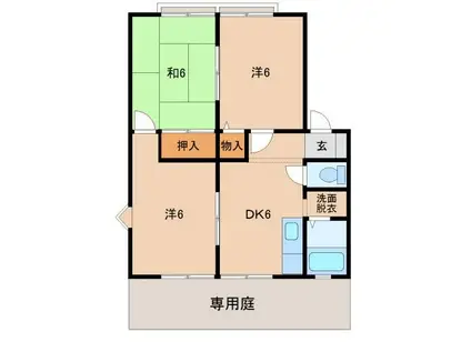 コンフォート土屋(3DK/1階)の間取り写真