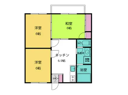 プレアデス1号館(3DK/1階)の間取り写真