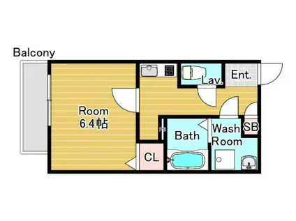 ジーメゾン高石加茂(1K/3階)の間取り写真
