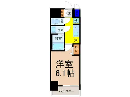 プレサンス桜山駅前アフォード(1K/6階)の間取り写真