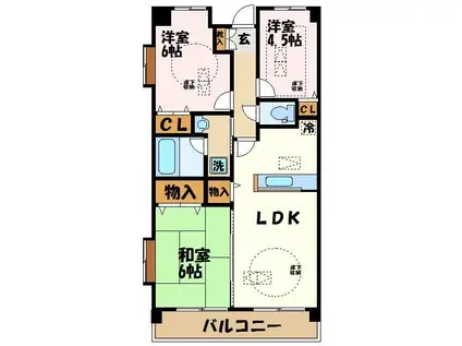 プログレス丸輝(3LDK/2階)の間取り写真
