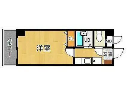 ヴェルビュ桜町(1K/5階)の間取り写真