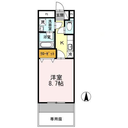 アメニティハイム(1K/1階)の間取り写真