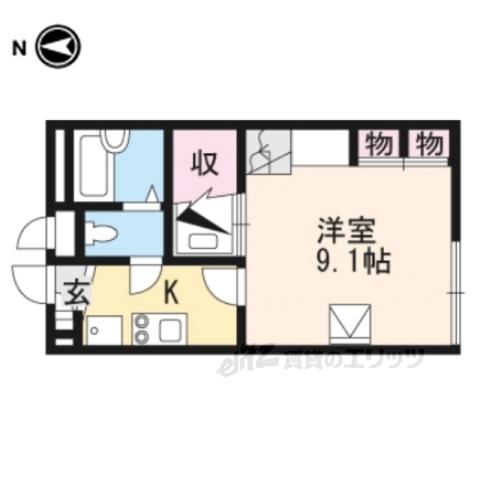 レオパレスエフエス(1K/2階)の間取り写真