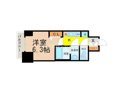 プレサンス上前津リラシス(1K/14階)の間取り写真