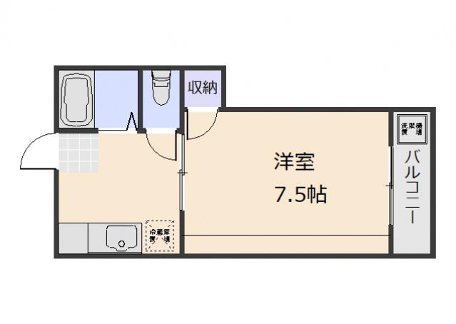 吉島ポンドハイツ(1K/2階)の間取り写真
