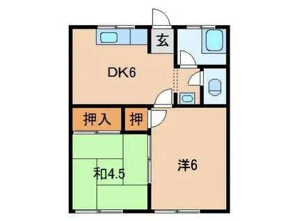 加太アパート(2DK/2階)の間取り写真