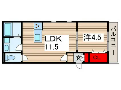 マスターグレイス(1LDK/1階)の間取り写真