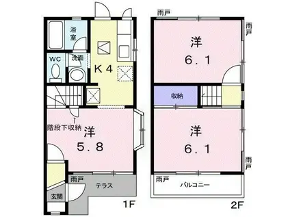 サンモールMII(3K/1階)の間取り写真