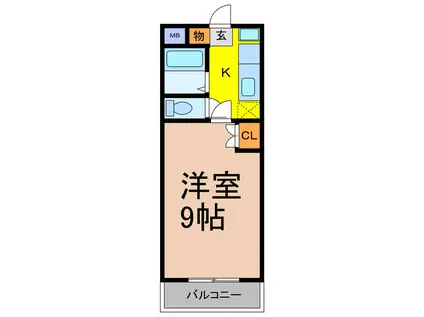 KDマンション峰(1K/1階)の間取り写真