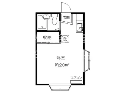 ハイツ山の音(ワンルーム/2階)の間取り写真