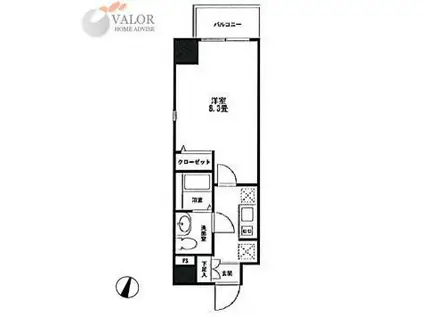 COMODO川崎(1K/1階)の間取り写真