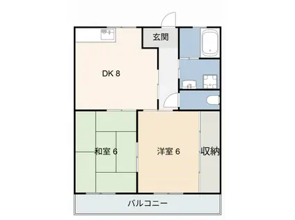 若松ハイツ(2DK/1階)の間取り写真